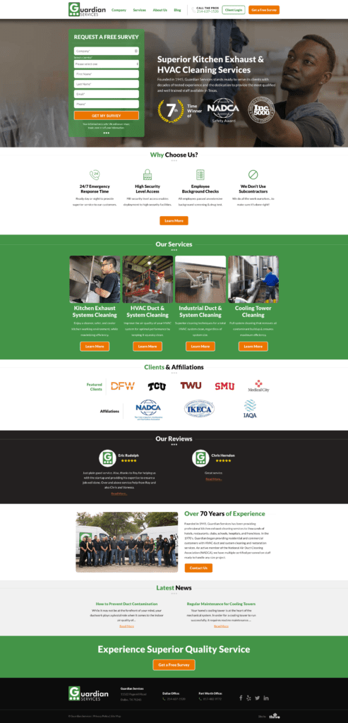 HVAC website example